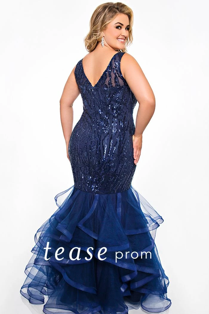 In Stock Mermaid Dresses Tease Prom 2048 Size 18 Navy Embellished Mermaid Plus Size Prom Dress 4 In Stock Mermaid Dresses Tease Prom 2048 Size 18 Navy Embellished Mermaid Plus Size Prom Dress