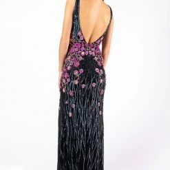 In Stock Backless Dresses Primavera Couture 3238 Size 14 Floral Sequin Fitted Formal Evening Dress Prom