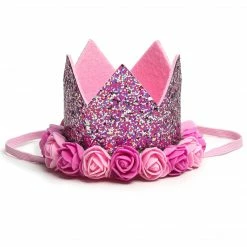In Stock Sweet Wink Purple Glitter Flower Crown Baby Birthday Photoshoot Kids Confetti