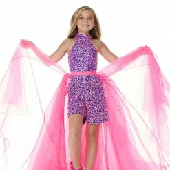Ashley Lauren Kids Accessories Ashley Lauren 8067 Kids Organza Overskirt With Wire Hem Fun Fashion Pageant Girls