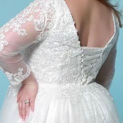 Corset Dresses Sydney's Closet SC5271 Wedding Dress Long Sheer Lace Sleeves Chapel Length Train SC 5271 Laura Beth 8 Corset Dresses Sydney's Closet SC5271 Wedding Dress Long Sheer Lace Sleeves Chapel Length Train SC 5271 Laura Beth
