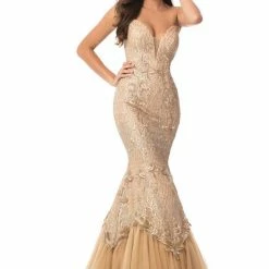 In Stock Johnathan Kayne 9001 Embroidered Lace Mermaid Prom Dress Pageant Gown Size 2, 4