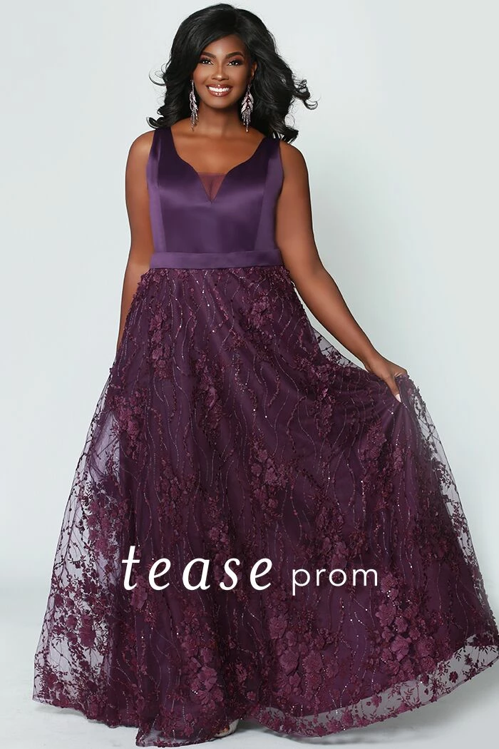 In Stock Long Sleeve Dresses Tease Prom 1952 Aubergine Size 14 Plus Sized Prom Dress V Neckline Formal Gown 3 In Stock Long Sleeve Dresses Tease Prom 1952 Aubergine Size 14 Plus Sized Prom Dress V Neckline Formal Gown