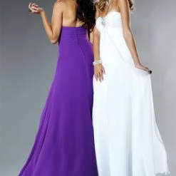 In Stock Tiffany 16615 Purple Size 6 Prom Dress Chiifon Flowing Strapless Gown CLEARANCE