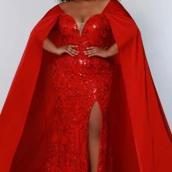 Sequin Dresses Johnathan Kayne For Sydney's Closet JK2211 Prom Dress Pageant Gown With Cape JK 2211
