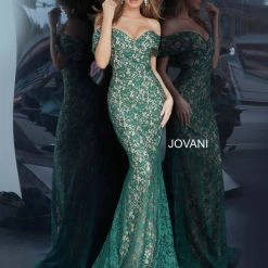 Jovani 1974 Off The Shoulder Lace Mermaid Evening Gown Mother Of The Bride Dress