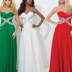 In Stock Tony Bowls 11412 Size 0 Royal Long Chiffon Pageant Dress Prom A Line Strapless