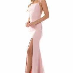 Discontinued Nina Canacci 6547 Long Fitted Prom Dress Evening Gown Slit Backless Corset Corset Dresses