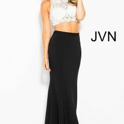 Jovani JVN 48701 Two Piece Black And White Prom Dress In Size 0 Or 6 In Stock