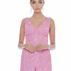 Ashleylauren Ashley Lauren 4286 V Neckline Sequin Romper Pockets Short Prom Pageant Sequin Dresses 17 Ashleylauren Ashley Lauren 4286 V Neckline Sequin Romper Pockets Short Prom Pageant Sequin Dresses