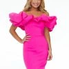 Ashleylauren Ashley Lauren 4337 Fuchsia Cocktail Dress With Oversized Ruffle Neckline Off The Shoulder 2 Ashleylauren Ashley Lauren 4337 Fuchsia Cocktail Dress With Oversized Ruffle Neckline Off The Shoulder