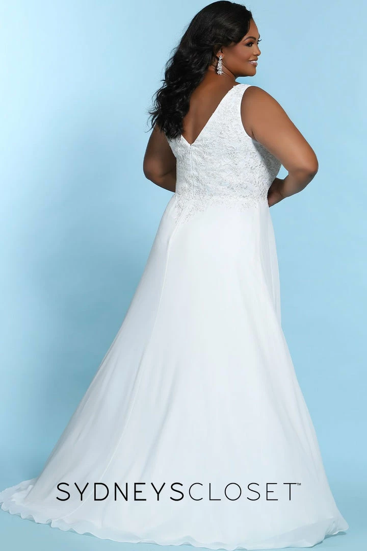 Sydney's Closet SC5249 V Neckline A Line Wedding Dress Plus Sized SC 5249 Fiona 6 Sydney's Closet SC5249 V Neckline A Line Wedding Dress Plus Sized SC 5249 Fiona