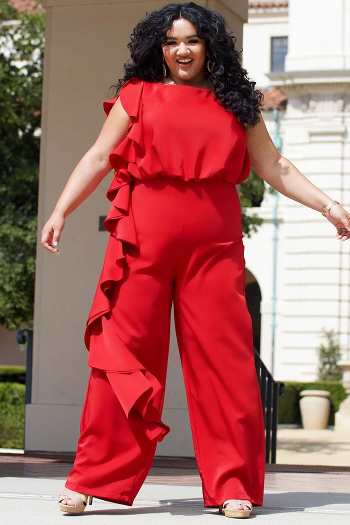 Sydney's Closet CE2014 Plus Sized Jumpsuit One Shoulder Ruffle Pants Suit CE 2014 Jumpsuits & Rompers 19 Sydney's Closet CE2014 Plus Sized Jumpsuit One Shoulder Ruffle Pants Suit CE 2014 Jumpsuits & Rompers