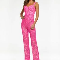 Ashleylauren Jumpsuits & Rompers Ashley Lauren 11116 Stretch Sequin Jumpsuit Formal Pageant Wear