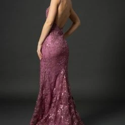 Mermaid Dresses Nina Canacci 6556 Long Mermaid Prom Pageant Gown Sheer Lace Corset Dress Train