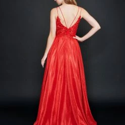 In Stock Nina Canacci 3186 Size 10, 12, 14 Long Shimmer Sheer Lace Ballgown Prom Dress Pageant Gown Ballgown Dresses