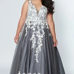 Discontinued Tease Prom TE1927 A Line Lace Plus Sized Prom Dress Evening Gown Ballgown Dresses