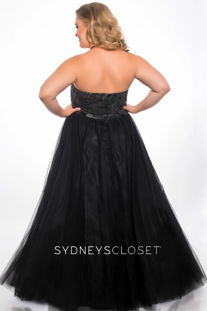 Discontinued Sydneys Closet SC 7297 High Neckline Tulle Prom Dress Ball Gown Sequins Tulle Formal Ballgown Dresses 5 Discontinued Sydneys Closet SC 7297 High Neckline Tulle Prom Dress Ball Gown Sequins Tulle Formal Ballgown Dresses