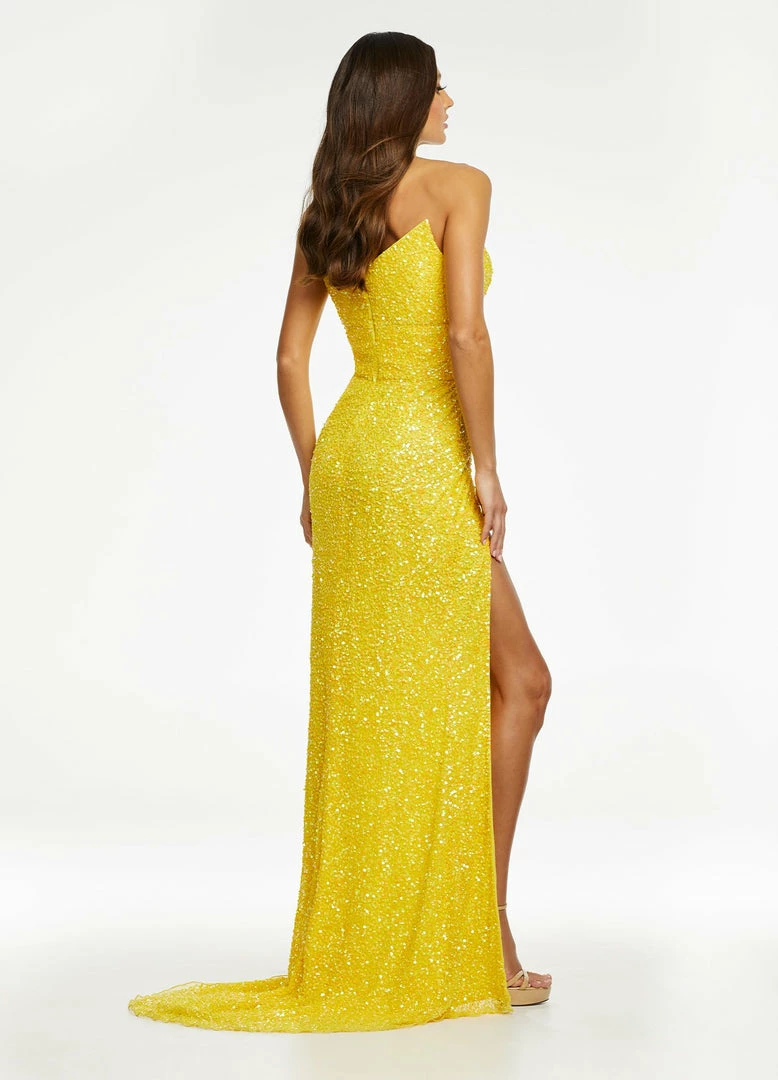 Ashleylauren Ashley Lauren 11143 Strapless Sequin Fitted V Neck Slit Pageant Gown Formal Peak Points Sequin Dresses 16 Ashleylauren Ashley Lauren 11143 Strapless Sequin Fitted V Neck Slit Pageant Gown Formal Peak Points Sequin Dresses