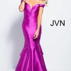 In Stock Jovani JVN 59261 Size 6 Off The Shoulder Mermaid Prom Dress Violet Pageant Gown Mermaid Dresses 10 In Stock Jovani JVN 59261 Size 6 Off The Shoulder Mermaid Prom Dress Violet Pageant Gown Mermaid Dresses