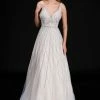 Bridal Nina Canacci 8183 V Neckline Embellished A Line Wedding Dress Prom Pageant Gown Evening Gown