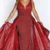 Sydney's Closet SC7313 Shimmer Prom Dress With Overskirt Plus Sized SC 7313 Sydney's Closet And Tease Prom