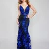 In Stock Nina Canacci 2240 Royal Mermaid Prom Dress Pageant Gown Floral Lace Dress Size 10