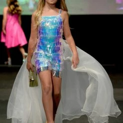 In Stock Marc Defang 5010 Size 12 Short Girls Sequin Romper Fun Fashion Overskirt Pageant Kids