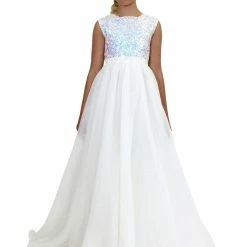 In Stock Marc Defang 5009 Size 8 Mint Long A Line Sequin Girls Ball Gown Pageant Dress Chiffon Kids