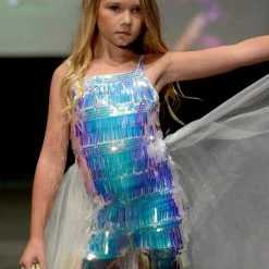 In Stock Marc Defang 5010 Size 12 Short Girls Sequin Romper Fun Fashion Overskirt Pageant Kids