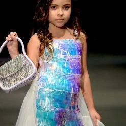 Marc Defang 5010 Short Girls Sequin Romper Fun Fashion Overskirt Pageant Kids