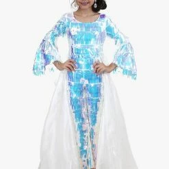 Marc Defang 5010L Long Sequin Bell Sleeve Jumpsuit Overskirt Girls Fun Fashion