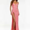 In Stock Corset Dresses Ashley Lauren 11143 Size 4 Strapless Sequin Fitted V Neck Slit Pageant Gown Formal Peak Points