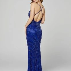 GSF Primavera Couture 3213 Full Fringe Prom Dress Pageant Gown Evening Gown Size 2 Nude/silver Fringe & Tassels