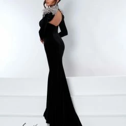 Johnathan Kayne 2453 Velvet Pageant Dress Crystal Bolero Jacket Embellished Cape