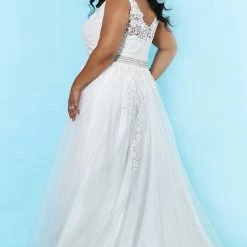 Sydney's Closet SC5230 Floral Lace Embroidered Plus Sized Wedding Dress SC5230 Kelly Anne Bridal