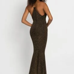 In Stock Johnathan Kayne 2290 Glitter Jersey Long Prom Dress V Neckline Shimmer Straps Size 10