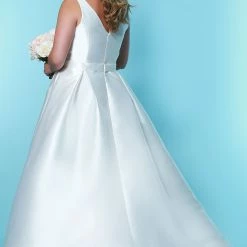 Sydney's Closet SC5229 Plus Sized A Line Wedding Dress Plunging V Neckline SC 5229 Jayne