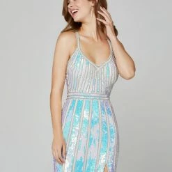 Backless Dresses Primavera Couture 3441 Sequin Embellished Prom Dress Iridescent Evening Gown 63 Backless Dresses Primavera Couture 3441 Sequin Embellished Prom Dress Iridescent Evening Gown