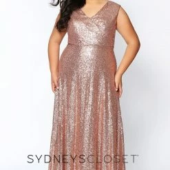 In Stock Sydney's Closet CE1801 Size 24 Long Sequin Plus Size Prom Dress Formal Evening Gown