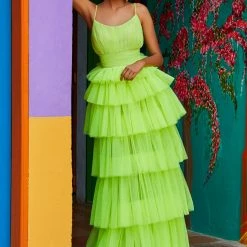 In Stock Ashley Lauren 1744 Blush Prom Dress Size 2 Ruffle Tiered Skirt Evening Gown