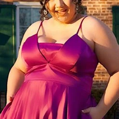 Sydney's Closet SC7301 Neon A Line Plus Size Prom Dress Evening Gown Satin Pockets SC 7301 Sydney's Closet And Tease Prom