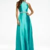 Ashleylauren Ashley Lauren 11148 High Neckline Column Prom Dress With Overskirt