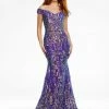 Ashleylauren Sequin Dresses Ashley Lauren 11115 Off The Shoulder Stretch Sequin Prom Dress