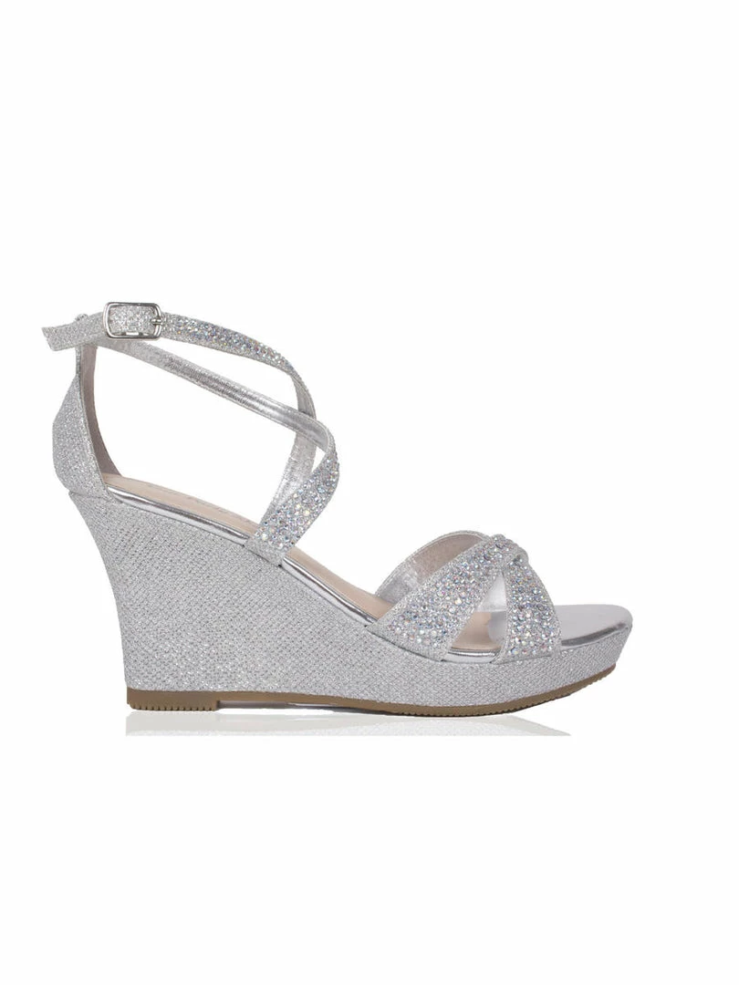 Your Party Shoes Paige Glitter Wedge Crystal Embellished Prom High Heel Strap 8 Your Party Shoes Paige Glitter Wedge Crystal Embellished Prom High Heel Strap