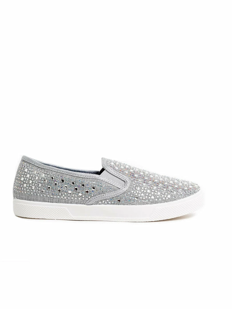 Your Party Shoes Peyton Slip On Sneakers Prom Shoes Crystal Embellished Canvas Flat Bling Formal Shoes 9 Your Party Shoes Peyton Slip On Sneakers Prom Shoes Crystal Embellished Canvas Flat Bling Formal Shoes