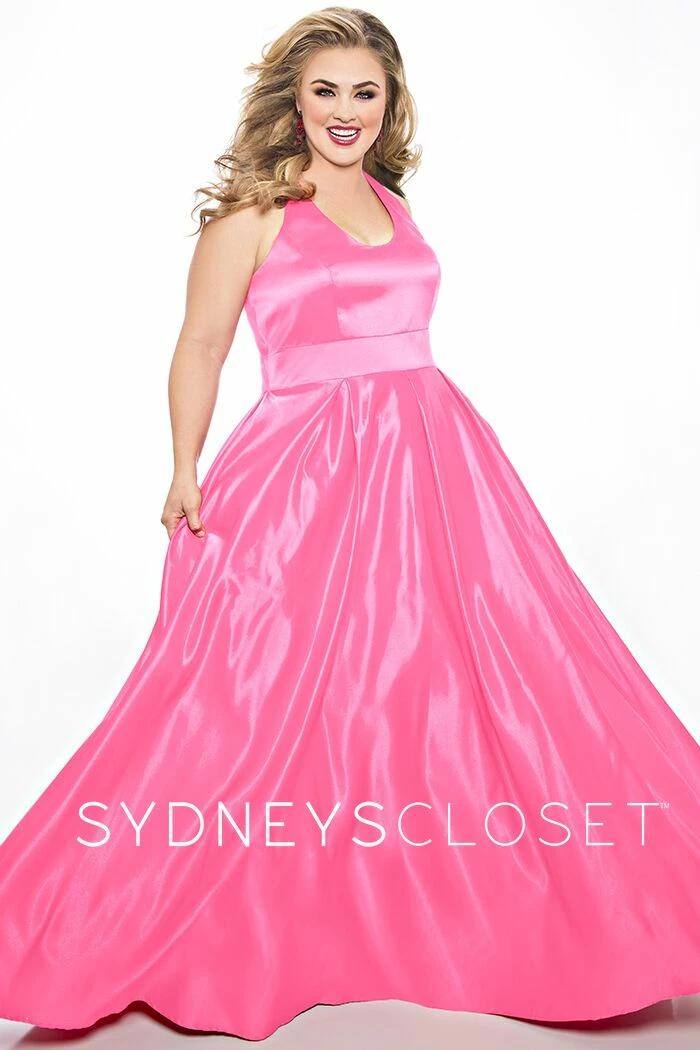Discontinued Sydneys Closet SC 7293 Scoop Neckline Open Back A Line Prom Dress Satin Long Formal Long Sleeve Dresses 4 Discontinued Sydneys Closet SC 7293 Scoop Neckline Open Back A Line Prom Dress Satin Long Formal Long Sleeve Dresses