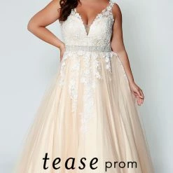 Discontinued Tease Prom TE1927 A Line Lace Plus Sized Prom Dress Evening Gown Ballgown Dresses